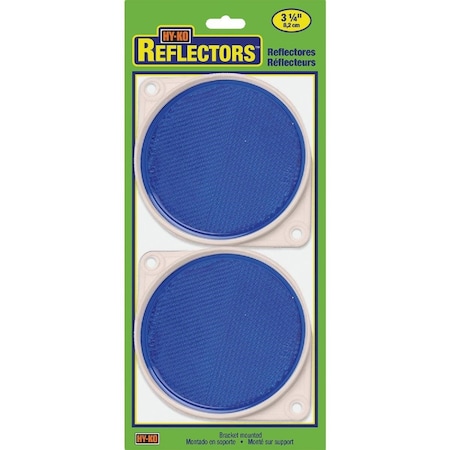 Hy-Ko 3-1/4 In. Dia. Round Blue Bracketed Nail-On Reflector, 2PK CDRF-3B
